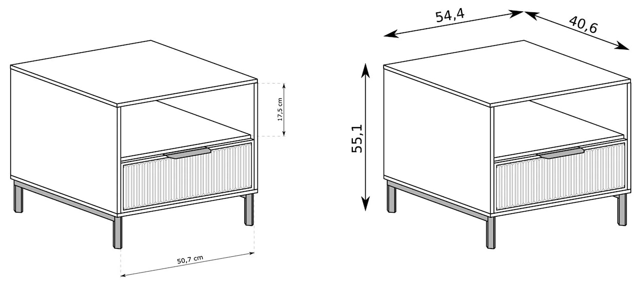 Szafka nocna Passimo 55cm ciemny granat  - zdjęcie 2