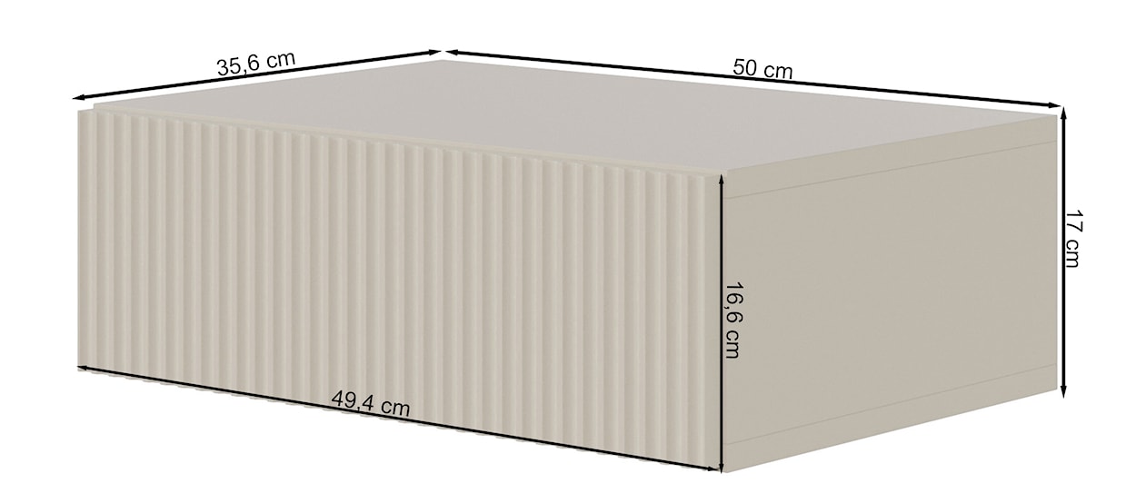 Szafka nocna Veldio z frezowanym frontem i szufladą 50 cm Biała wisząca  - zdjęcie 7