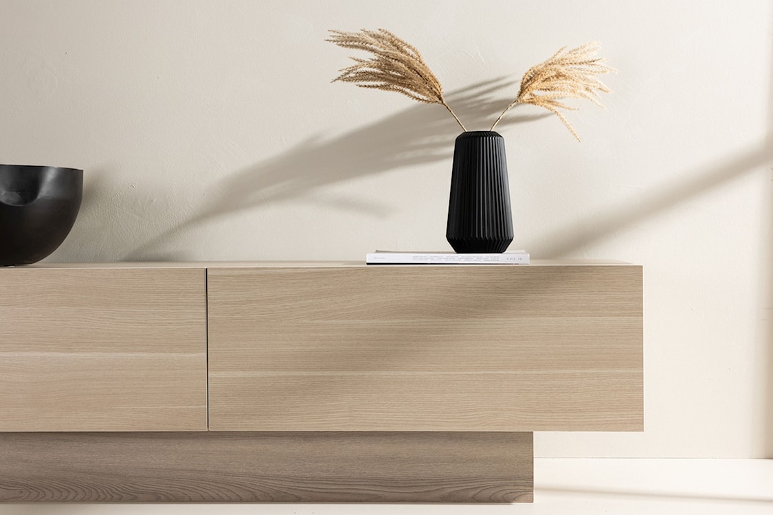 Szafka RTV Siveran 160x45 cm w kolorze naturalnym  - zdjęcie 3