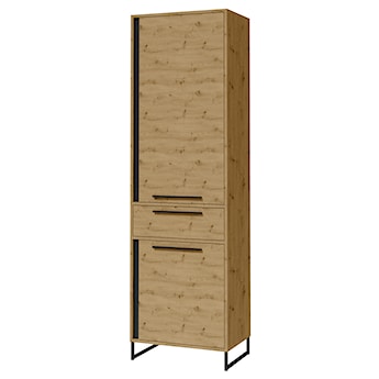 Regał dwudrzwiowy Abirly 60 cm zamykany dąb artisan/czarny