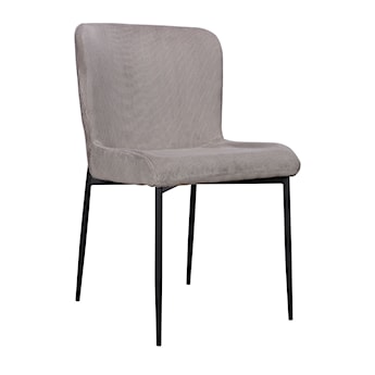 Krzesło tapicerowane Neul jasnoszary sztruks na czarnych nogach