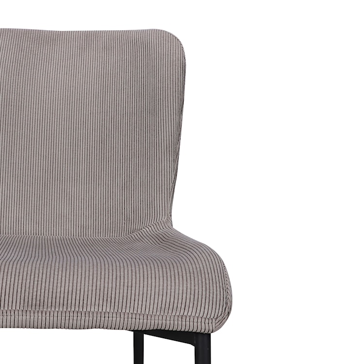Krzesło tapicerowane Neul jasnoszary sztruks na czarnych nogach  - zdjęcie 3