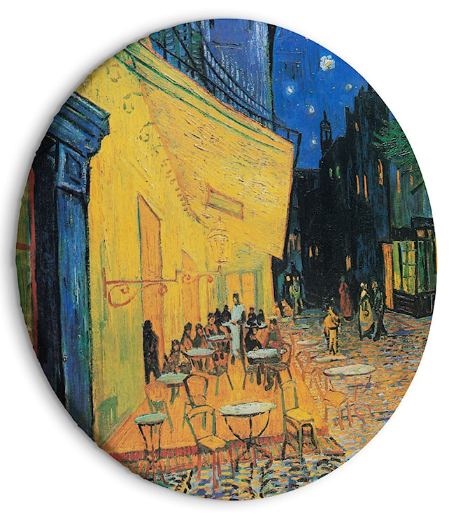 Obraz okrągły Taras kawiarni w nocy Vincent van Gogh średnica 40 cm  - zdjęcie 2