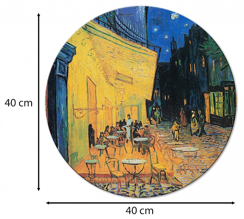 Obraz okrągły Taras kawiarni w nocy Vincent van Gogh średnica 40 cm  - zdjęcie 3