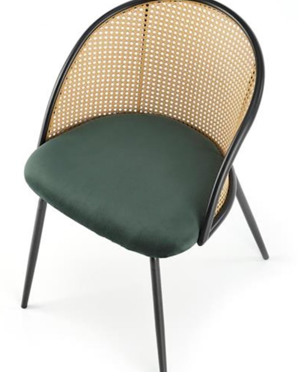Krzesło z tworzywa Inaches technoratan/ zielony velvet  - zdjęcie 5