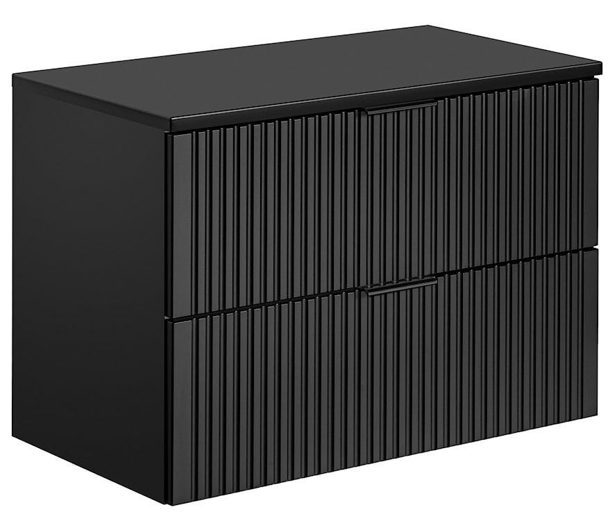 Szafka pod umywalkę Temirni 80 cm czarna lamele z blatem  - zdjęcie 4