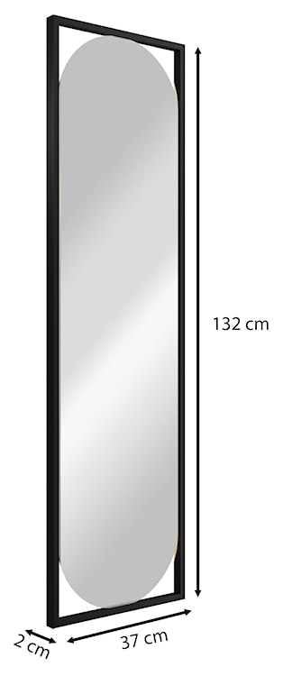 Lustro ścienne Thelmen 132x37 cm w czarnej ramie  - zdjęcie 7