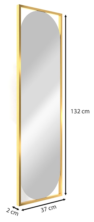Lustro ścienne Thelmen 132x37 cm w złotej ramie  - zdjęcie 7
