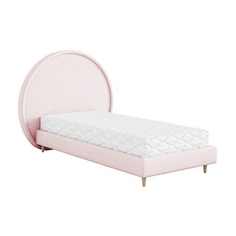 Łóżko dziecięce 90x200 cm Torlino różowe w tkaninie boucle