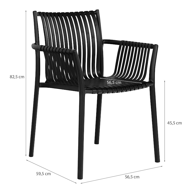Krzesło ogrodowe Tilied czarne  - zdjęcie 6