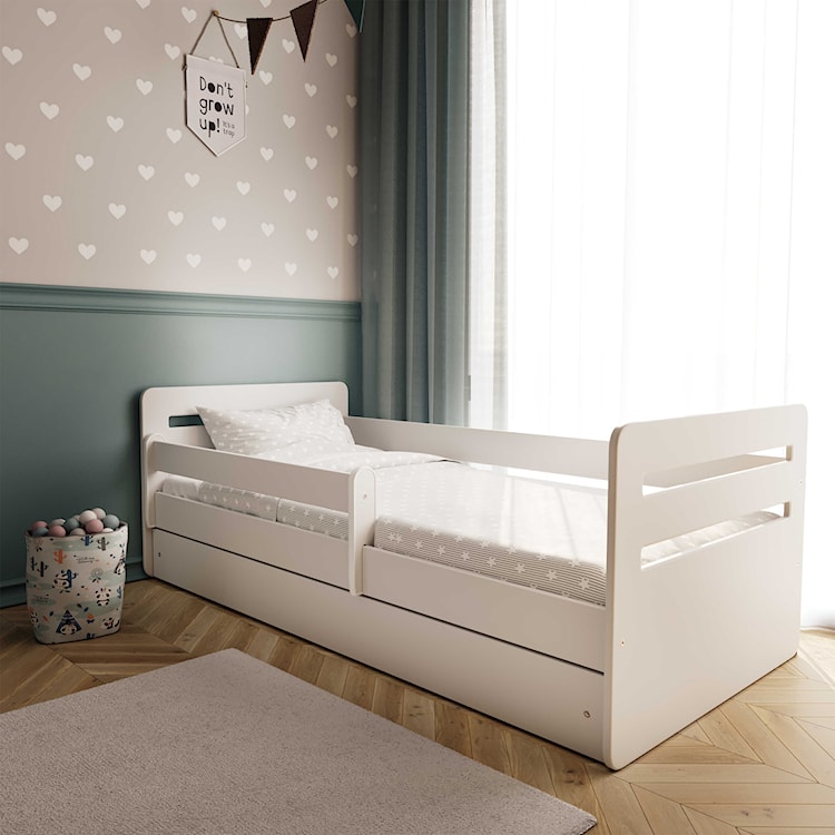Łóżko dziecięce Brannigan 180x80 cm z szufladą białe  - zdjęcie 3