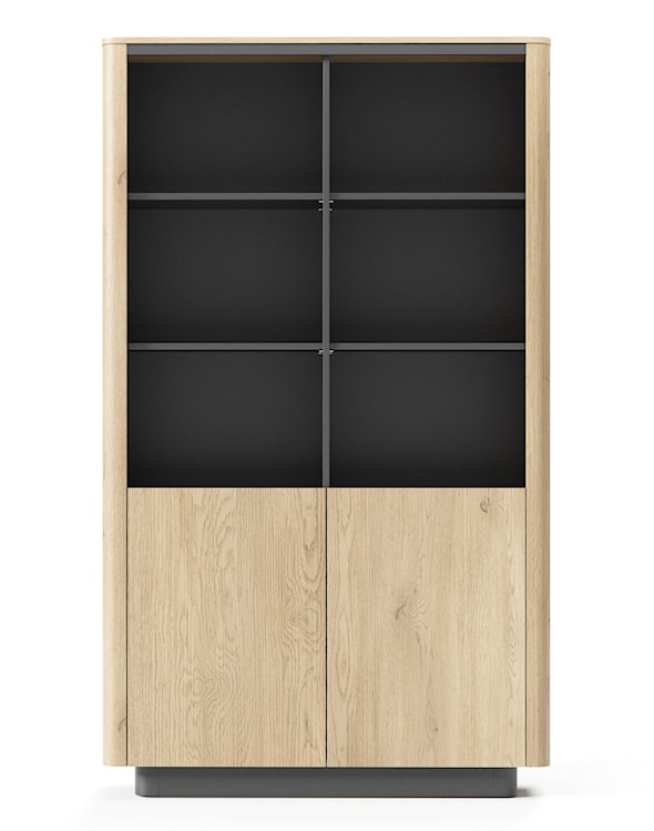 Regał dwudrzwiowy Torro 113 cm dąb cremona/czarny na cokole  - zdjęcie 6