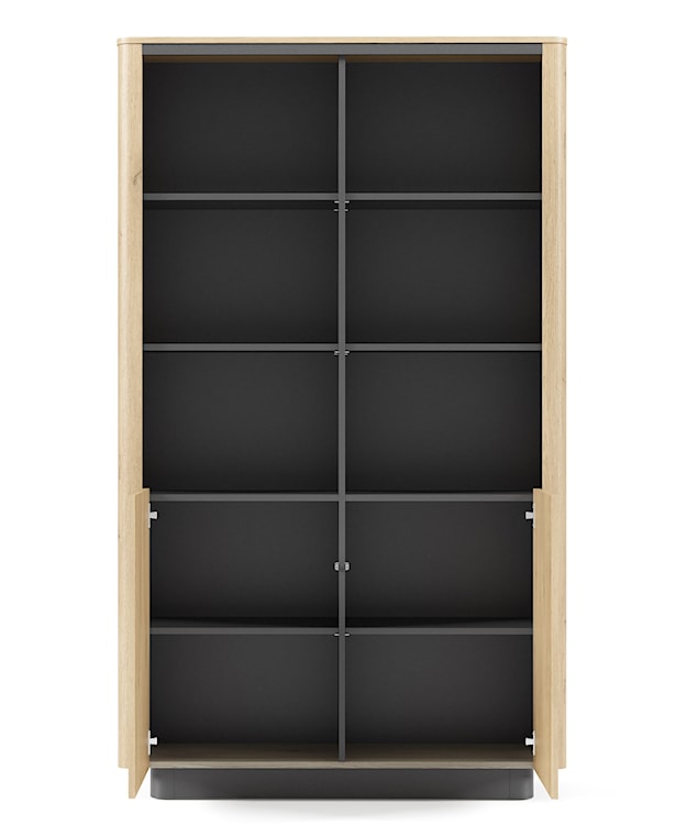 Regał dwudrzwiowy Torro 113 cm dąb cremona/czarny na cokole  - zdjęcie 7