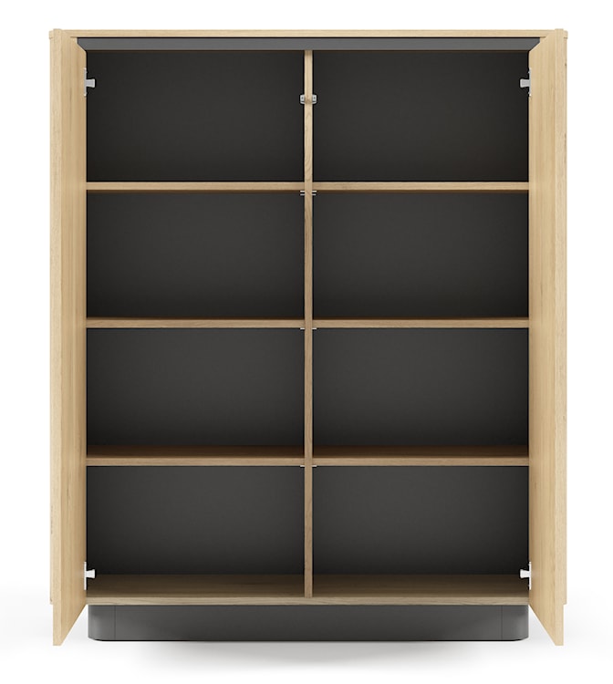 Komoda dwudrzwiowa Torro wysoka 113 cm dąb cremona/czarny na cokole  - zdjęcie 7