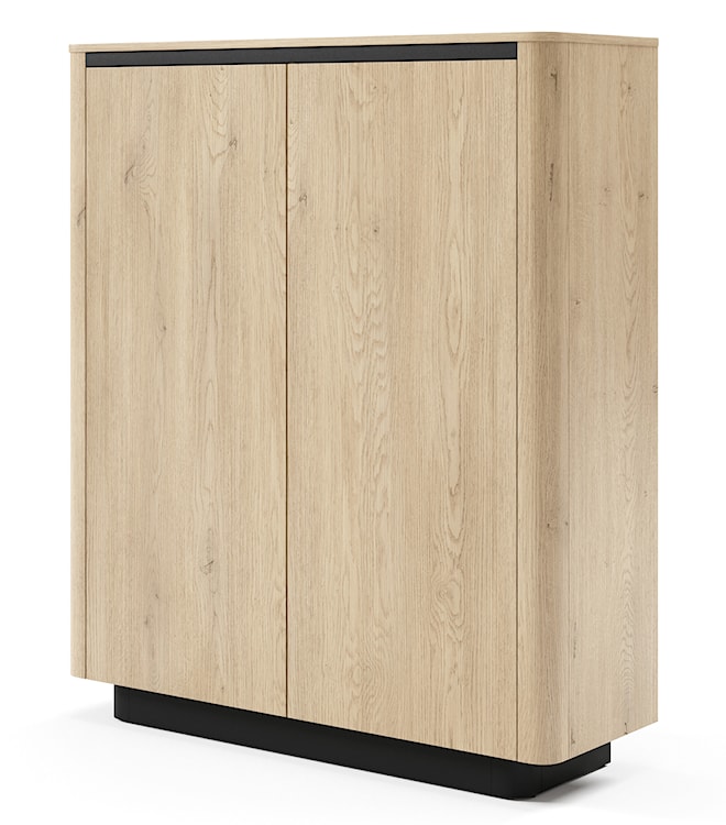 Komoda dwudrzwiowa Torro wysoka 113 cm dąb cremona/czarny na cokole 