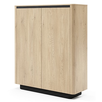 Komoda dwudrzwiowa Torro wysoka 113 cm dąb cremona/czarny na cokole