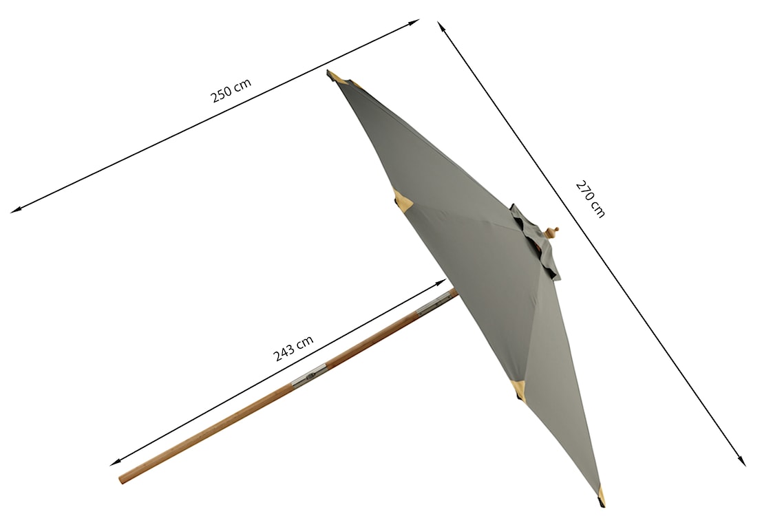 Parasol ogrodowy Taliness drewno naturalny brąz/szary  - zdjęcie 9