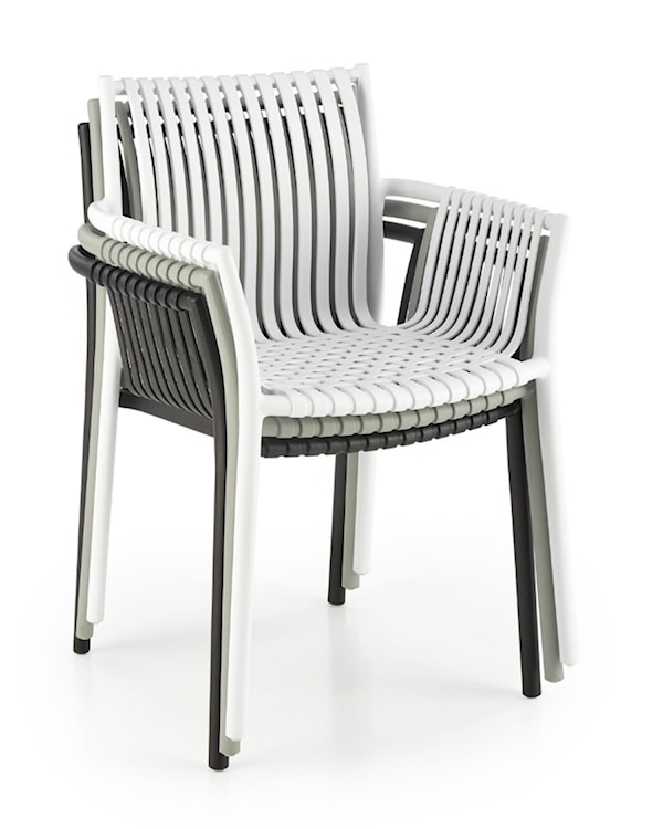 Krzesło z tworzywa Tatory z podłokietnikami jasnoszare  - zdjęcie 6