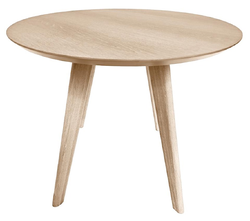 Okrągły stół Trevosso drewniany dąb bielony na grubych prostych nogach  - zdjęcie 2