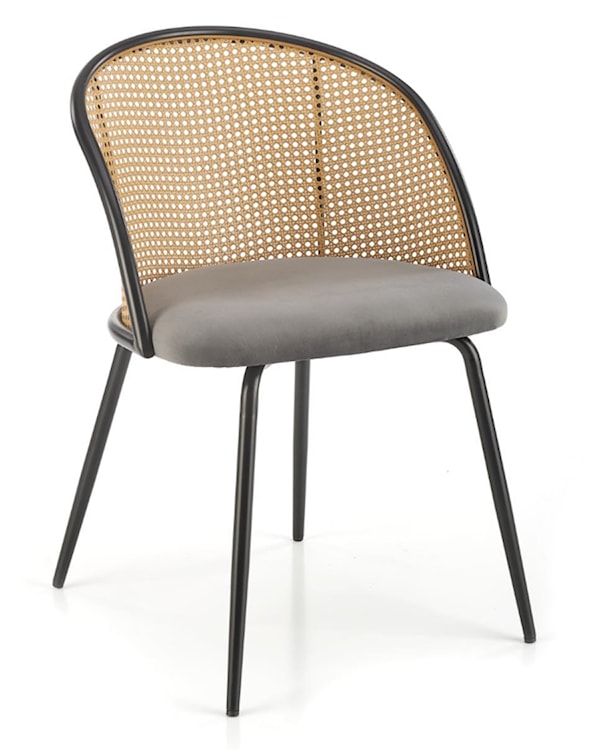 Krzesło z tworzywa Inaches technoratan/ szary velvet