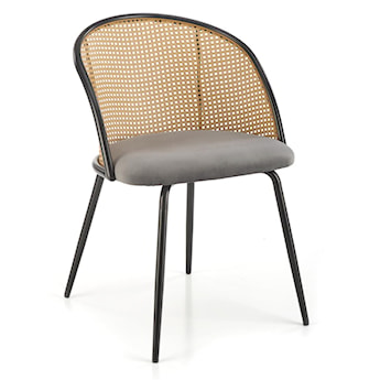Krzesło z tworzywa Inaches technoratan/ szary velvet