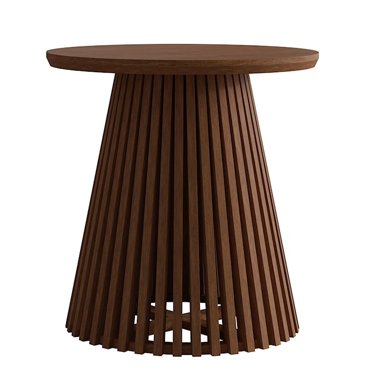 Stolik kawowy okrągły Envisin średnica 50 cm dąb lamele  - zdjęcie 4
