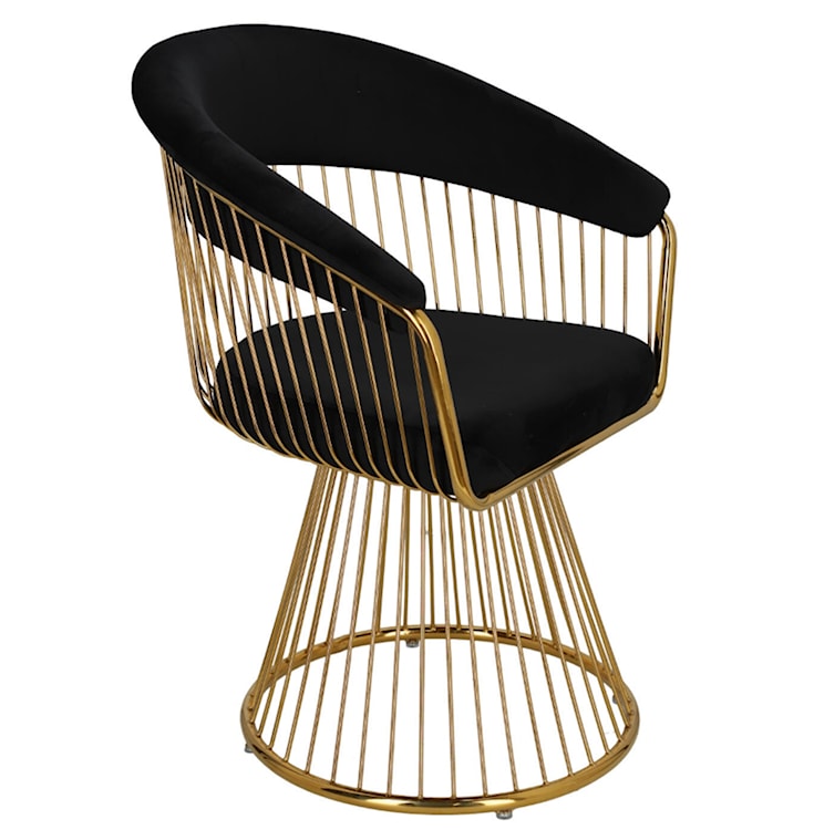 Krzesło tapicerowane Pervally czarny velvet/ złota podstawa  - zdjęcie 4