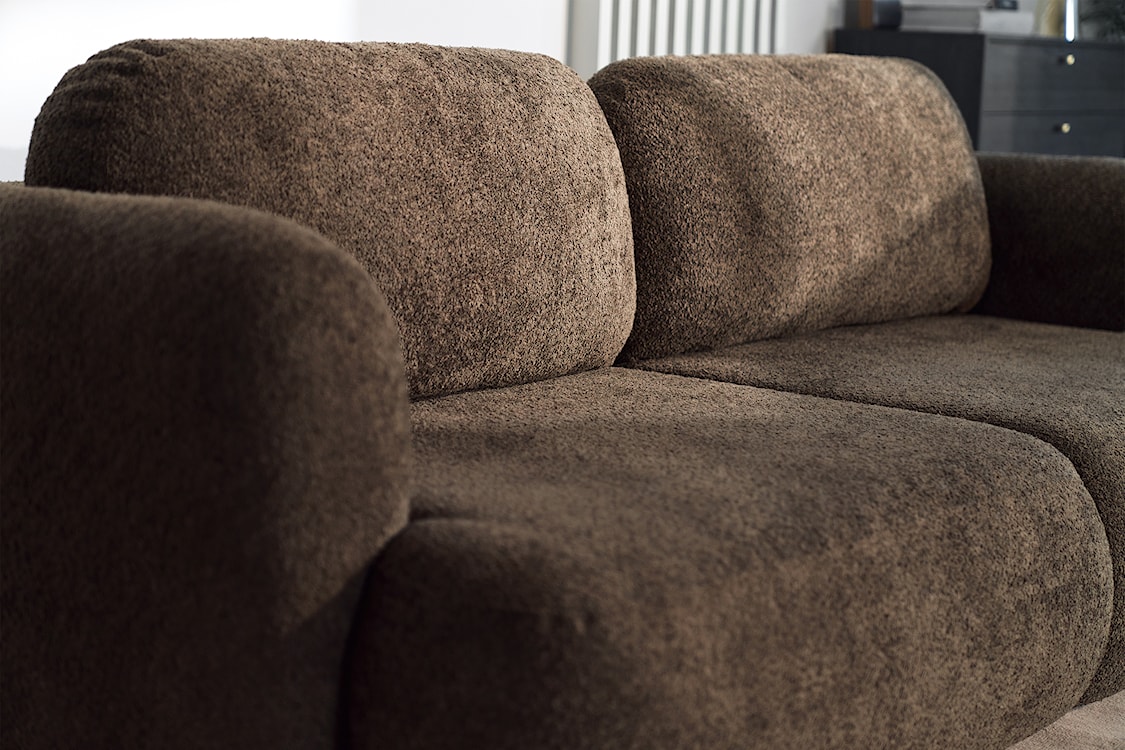 Kanapa rozkładana trzyosobowa Tvoya brązowa boucle  - zdjęcie 8