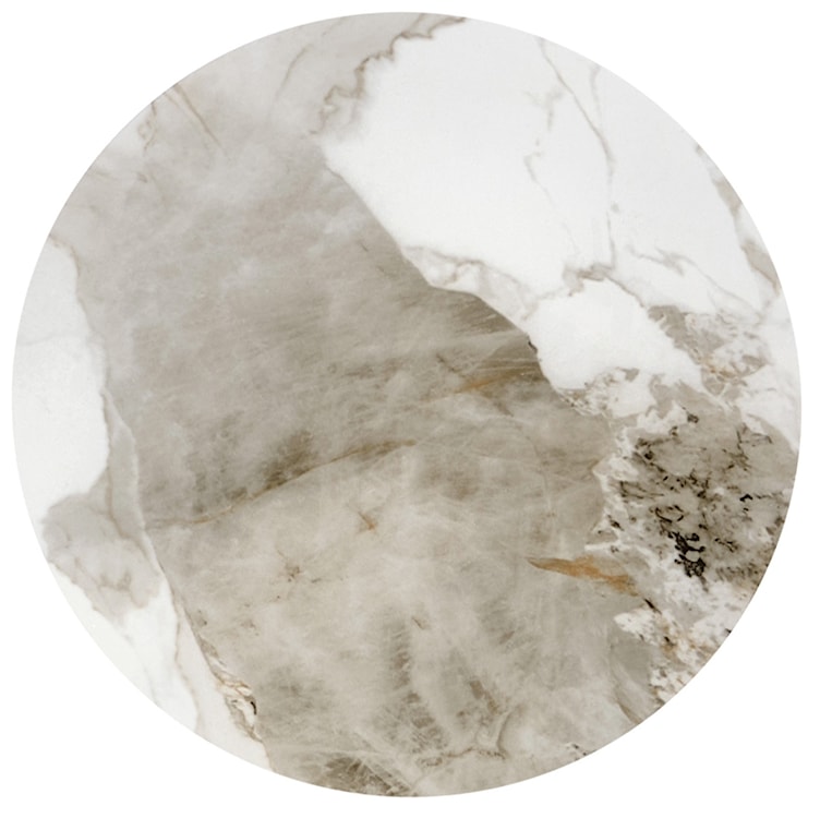 Stolik kawowy okrągły Giddled 48 cm biały marmur/popielaty  - zdjęcie 3