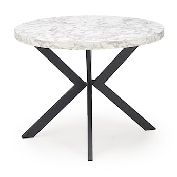 Stół rozkładany Obereler 100-250x100 cm biały marmur/ czarny