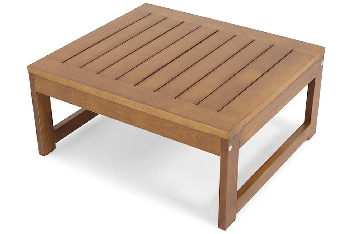 Zestaw mebli ogrodowych Ritalous z sofą, dwoma fotelami i stolikiem kawowym drewniany brązowy/jasnoszary  - zdjęcie 4