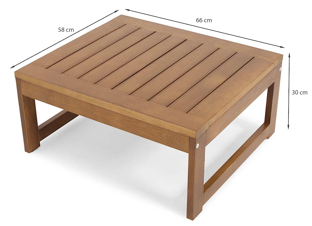 Zestaw mebli ogrodowych Ritalous z sofą, dwoma fotelami i stolikiem kawowym drewniany brązowy/grafitowy  - zdjęcie 8