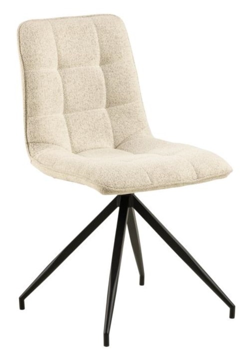 Krzesło tapicerowane Valeror pikowane kremowe boucle