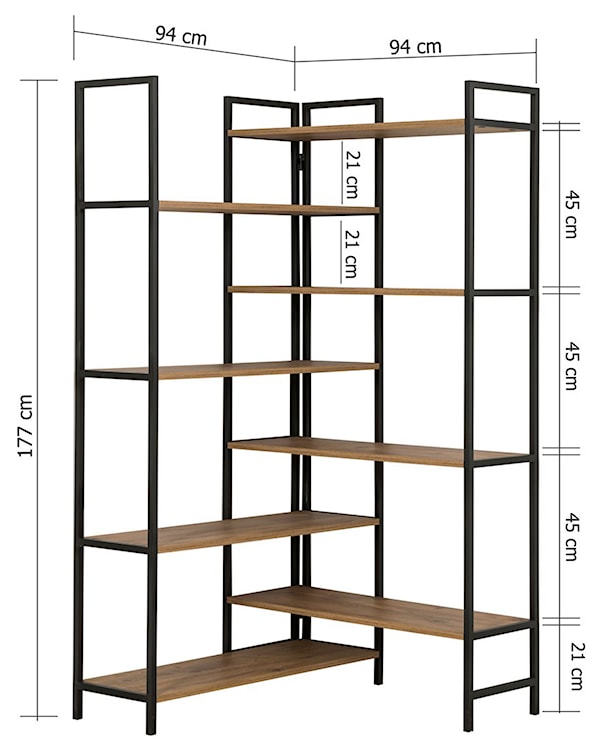 Regał Viatters narożny metalowa rama  - zdjęcie 8