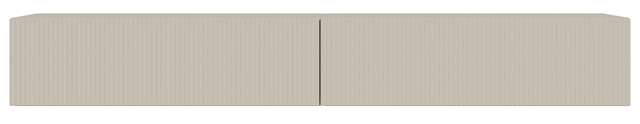 Szafka RTV dwudrzwiowa Veldio wisząca z ryflowanym frontem 200 cm szary beż  - zdjęcie 4