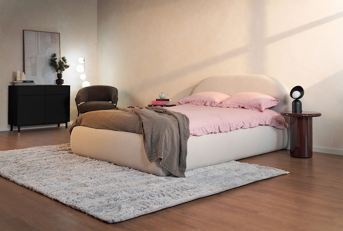 Komoda dwudrzwiowa Veldio New z frezowanym frontem i dwiema szufladami 100 cm czarna  - zdjęcie 8