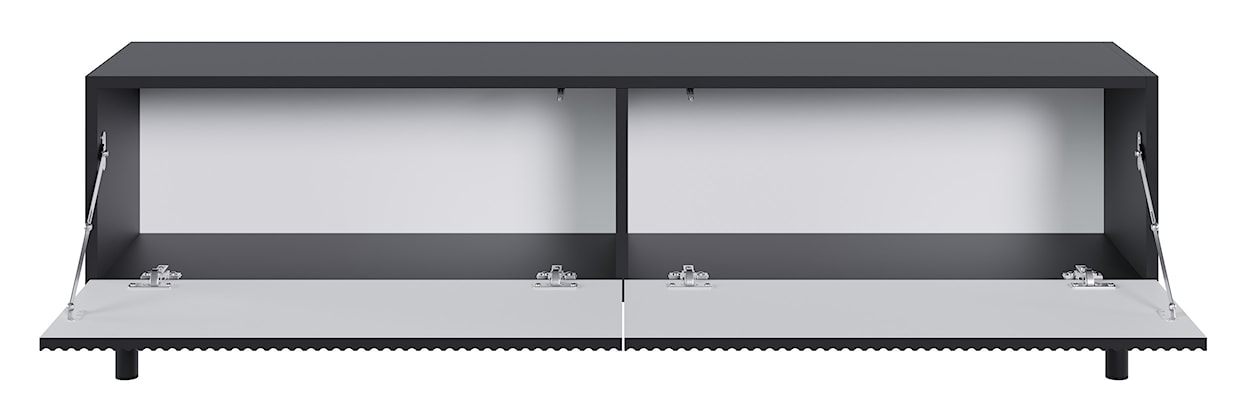 Szafka RTV Veldio New z frezowanym frontem 140 cm czarna  - zdjęcie 7