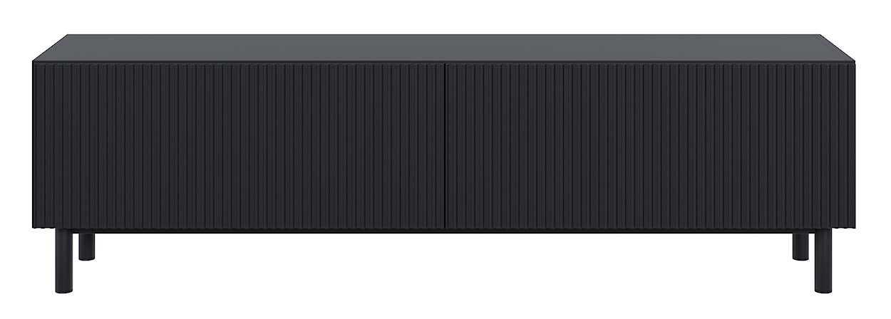 Szafka RTV Veldio New z frezowanym frontem 140 cm czarna  - zdjęcie 6