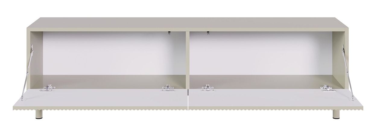 Szafka RTV Veldio New z frezowanym frontem 140 cm szary beż  - zdjęcie 9