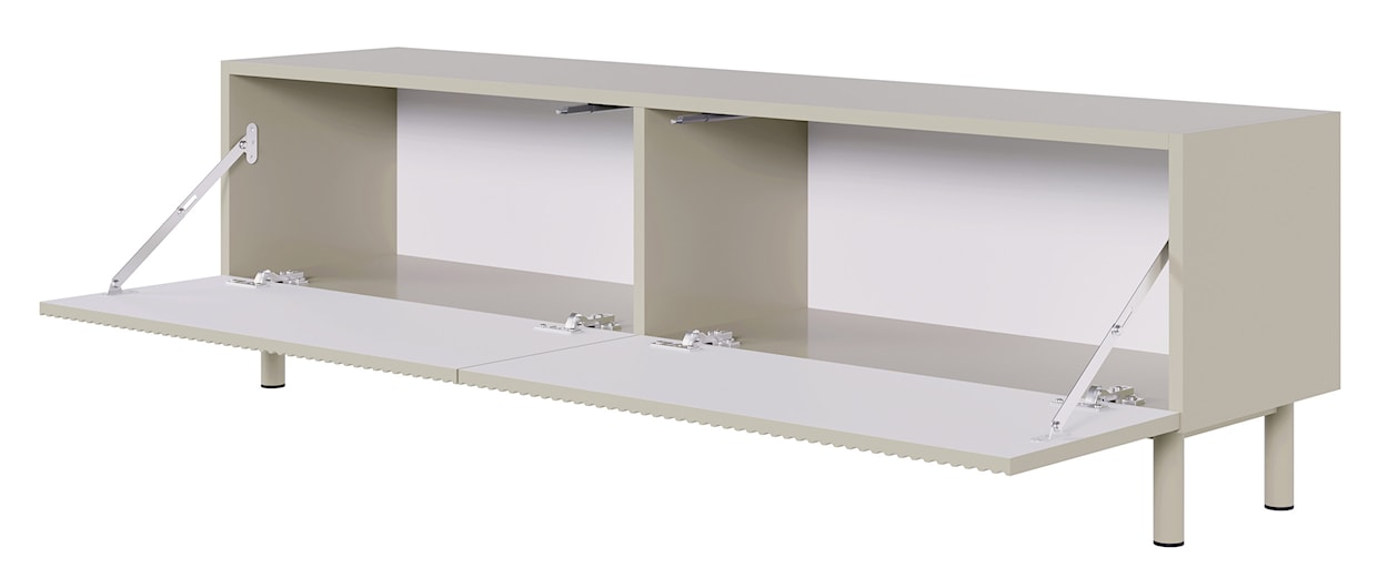 Szafka RTV Veldio New z frezowanym frontem 140 cm szary beż  - zdjęcie 5