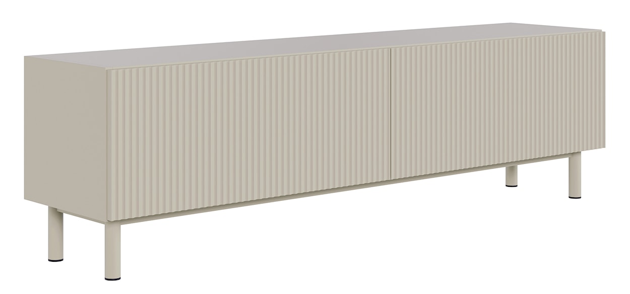 Szafka RTV Veldio New z frezowanym frontem 140 cm szary beż 