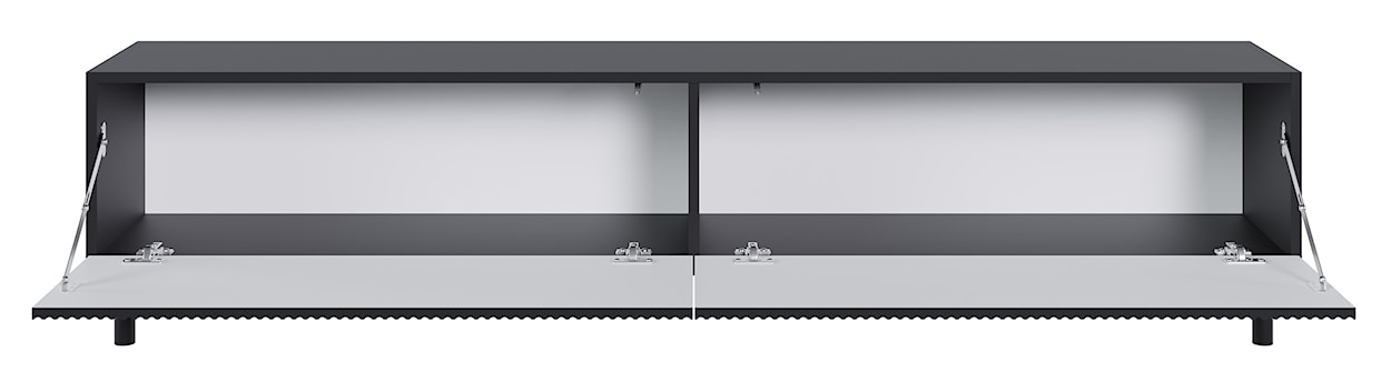 Szafka RTV Veldio New z frezowanym frontem 175 cm czarna  - zdjęcie 7