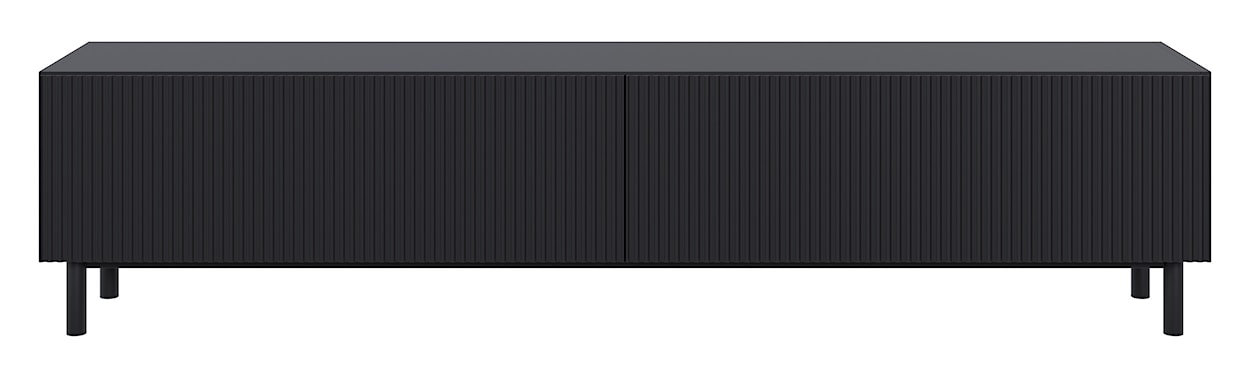Szafka RTV Veldio New z frezowanym frontem 175 cm czarna  - zdjęcie 6