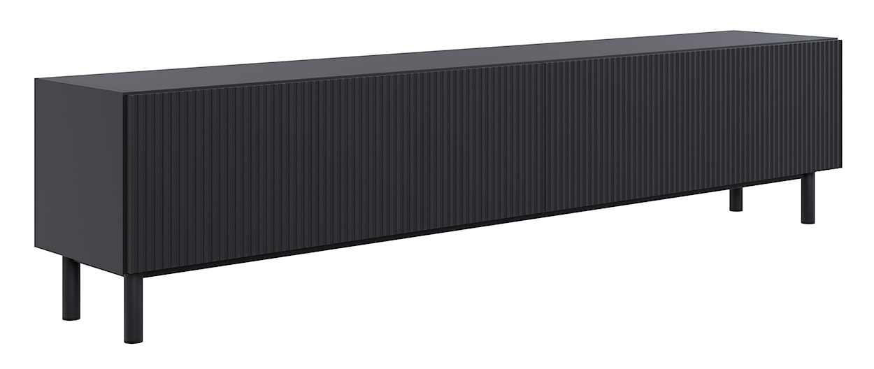 Szafka RTV Veldio New z frezowanym frontem 175 cm czarna 