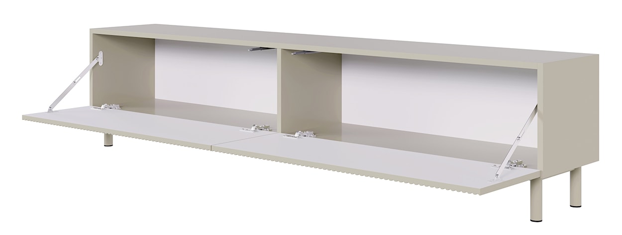 Szafka RTV Veldio New z frezowanym frontem 175 cm szary beż  - zdjęcie 4