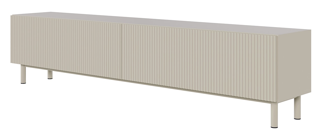 Szafka RTV Veldio New z frezowanym frontem 175 cm szary beż  - zdjęcie 8