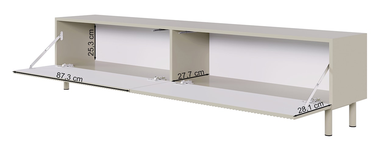 Szafka RTV Veldio New z frezowanym frontem 175 cm czarna  - zdjęcie 10