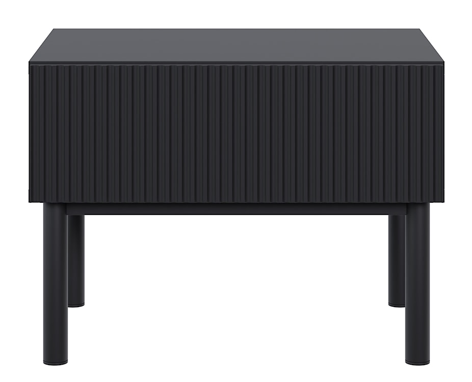 Szafka nocna Veldio New z frezowanym frontem i szufladą 50 cm czarna  - zdjęcie 5