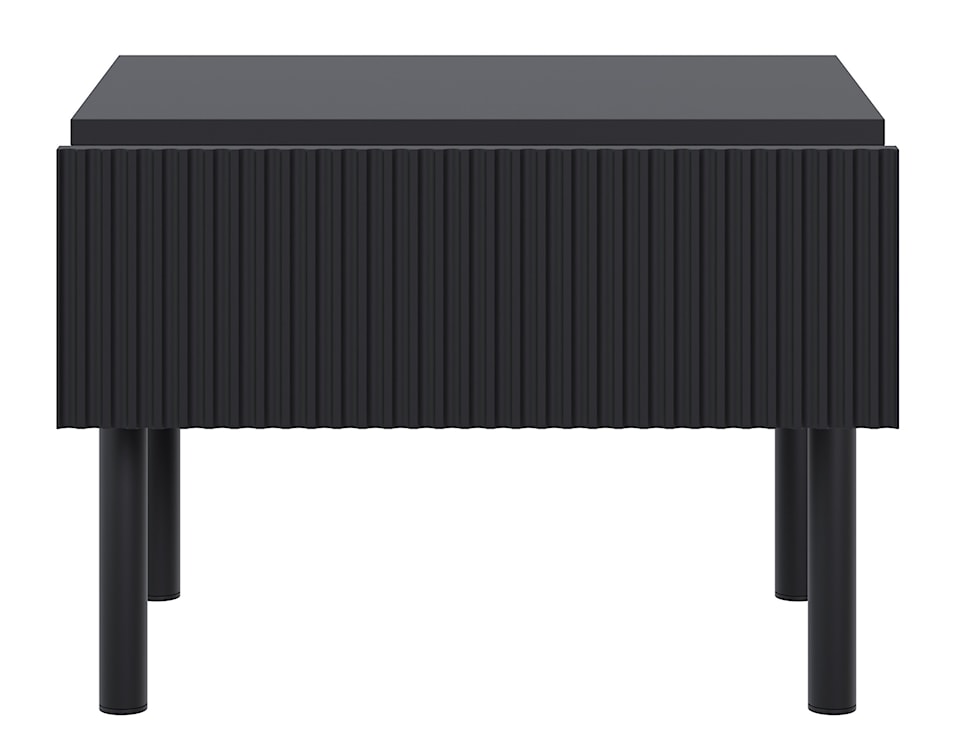 Szafka nocna Veldio New z frezowanym frontem i szufladą 50 cm czarna  - zdjęcie 6