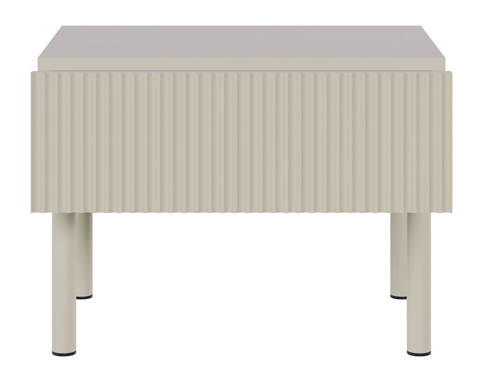 Szafka nocna Veldio New z frezowanym frontem i szufladą 50 cm szary beż  - zdjęcie 6